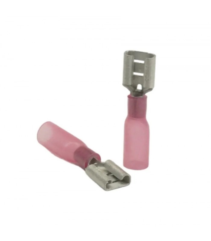 PureVolt Double Crimp Heat Shrink Female Blade Terminal - .110 in. - 22-16 AWG - Pink - 10-Pack