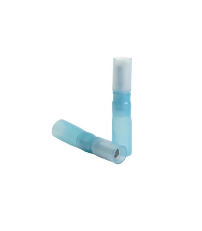 PureVolt Terminal bullet femelle thermorétractable double baril - 4 mm - 16-14 AWG -Bleu - Paquet 10