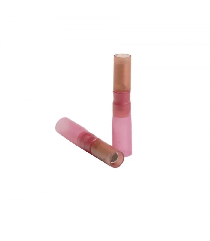 PureVolt Double Crimp Heat Shrink Female Bullet Terminal - 4 mm - 22-16 AWG - Pink - 10-Pack