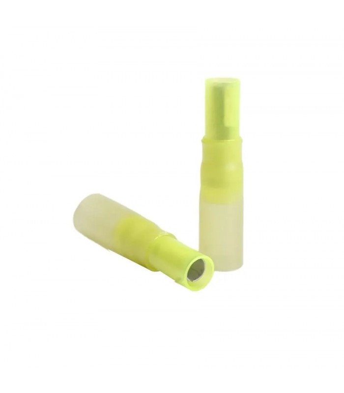 PureVolt Terminal bullet femelle thermorétractable double baril - 5 mm - 12-10 AWG - Jaune - Paquet 10