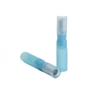 PureVolt Double Crimp Heat Shrink Female Bullet Terminal - 5 mm - 16-14 AWG - Blue - 10-Pack