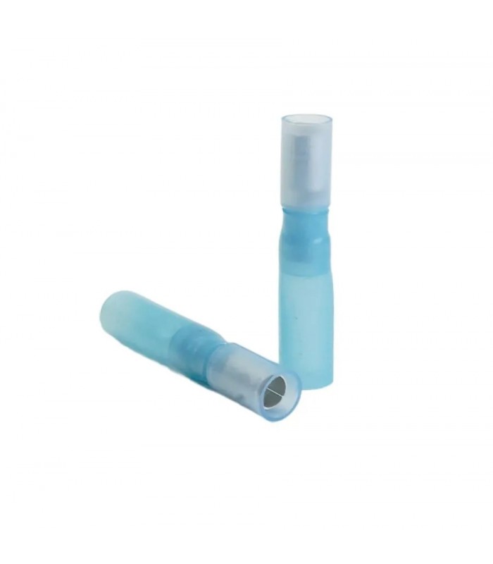 PureVolt Terminal bullet femelle thermorétractable double baril - 5 mm - 16-14 AWG -Bleu - Paquet 10