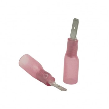 PureVolt Double Crimp Heat Shrink Male Blade Terminal - .110 in. - 22-16 AWG - Pink - 10-Pack