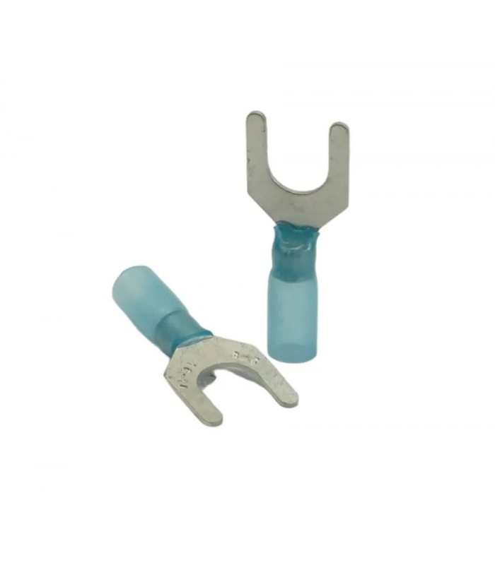 PureVolt Double Crimp Heat Shrink Spade Terminal - 5/16 in. Screw - 16-14 AWG - Blue - 10-Pack