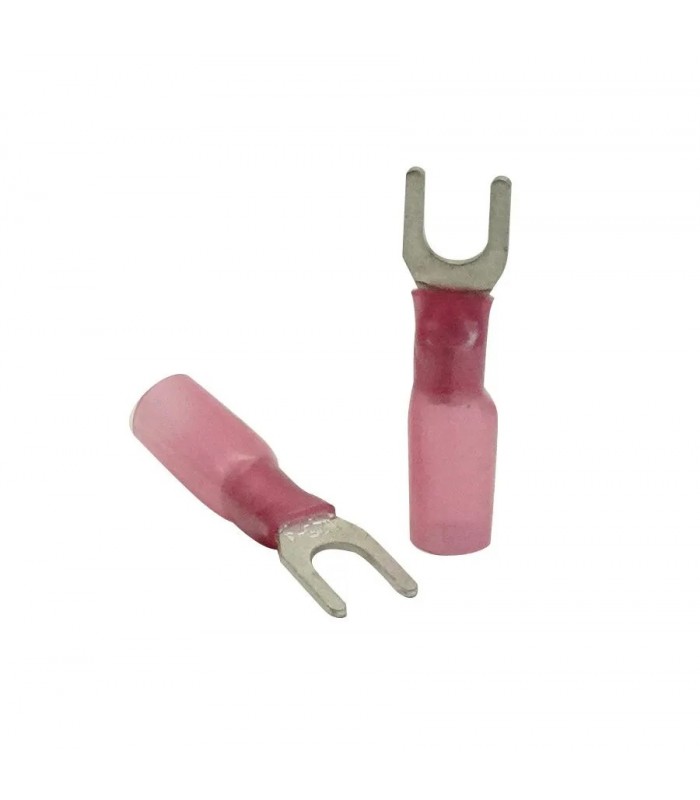 PureVolt Double Crimp Heat Shrink Spade Terminal - #8 Screw - 22-16 AWG - Pink - 10-Pack