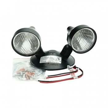 PureVolt Éclairage satellite d'urgence DEL à double tête 2 x 2 W - 6000K - Noir