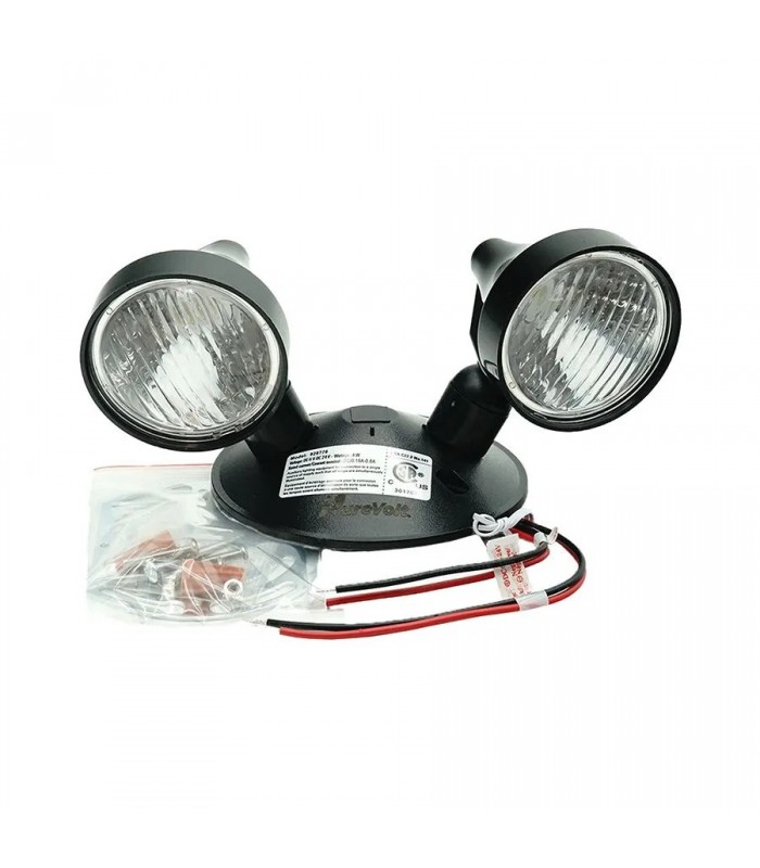 PureVolt Éclairage satellite d'urgence DEL à double tête 2 x 2 W - 6000K - Noir PureVolt Éclairage satellite d'urgence DEL à double tête 2 x 2 W - 6000K - Noir