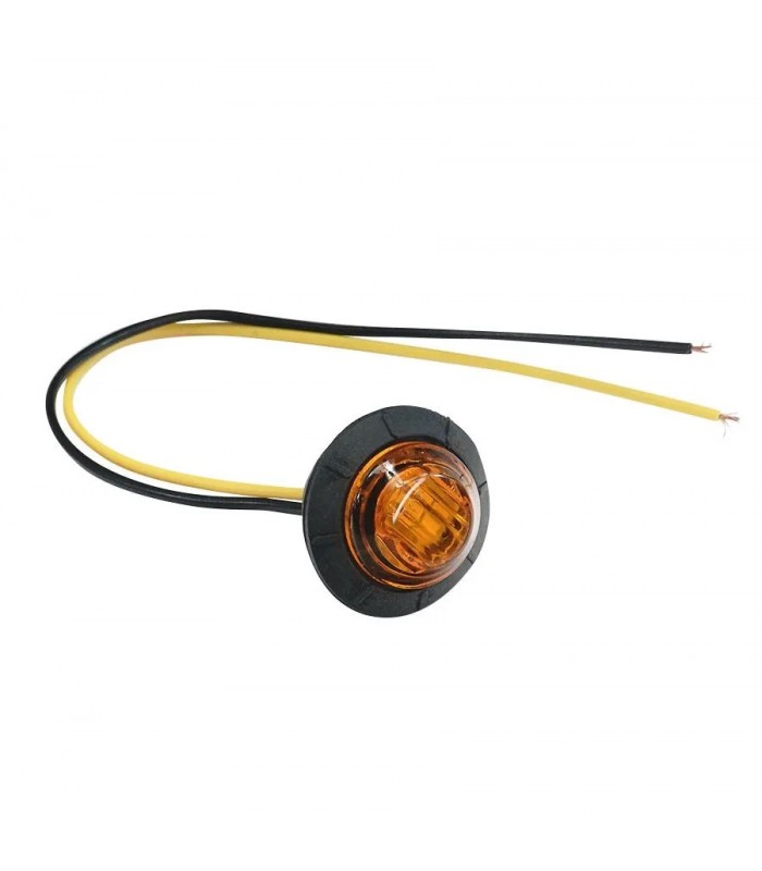 PureVolt Miniature LED Clearance Light with Lead Wires - 3/4 in - Amber - 5-Pack