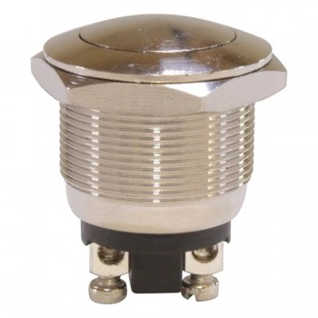 PureVolt Interrupteur à bouton poussoir momentané - S.P.S.T. - N.O. - 125 V/250 V - 4 A/2 A - Argenté