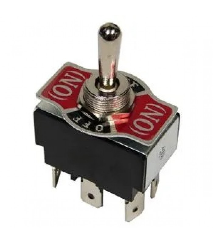 PureVolt Momentary Toggle Switch ON/OFF/ON - DPDT - 6 Pins - 125V - 15A