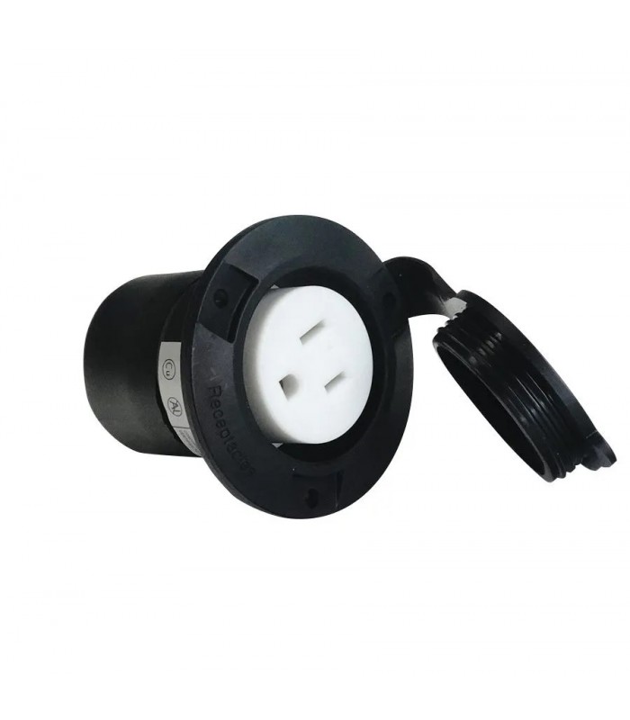 PureVolt NEMA 5-15R Flange Receptacle with Waterproof Cap -125 V - 15 A