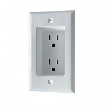 PureVolt Recessed Duplex Receptable - 125 V - 15 A - White
