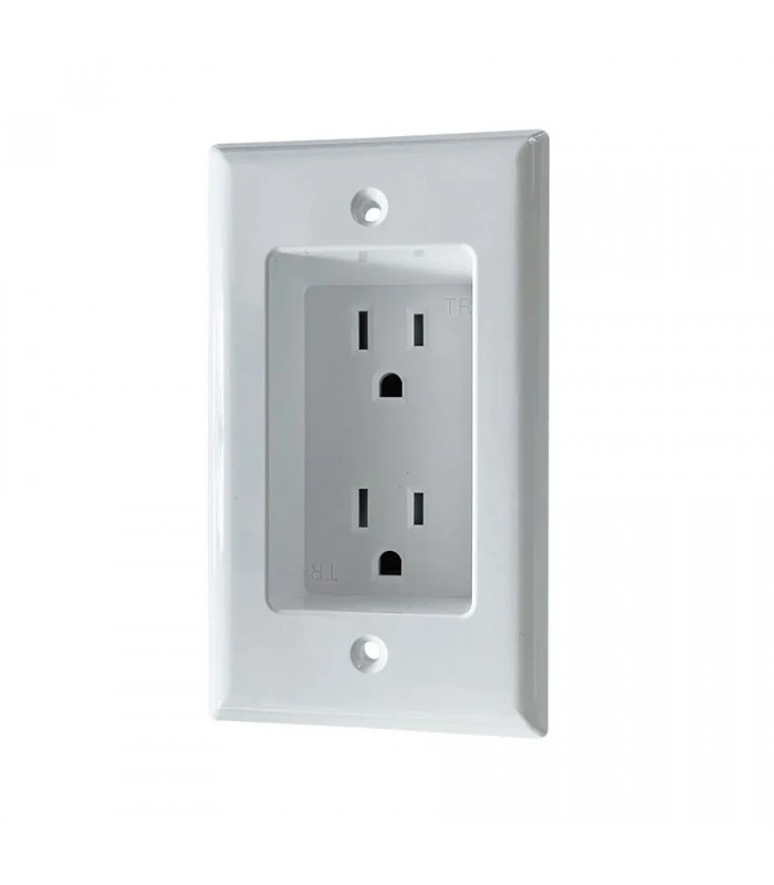 PureVolt Recessed Duplex Receptable - 125 V - 15 A - White