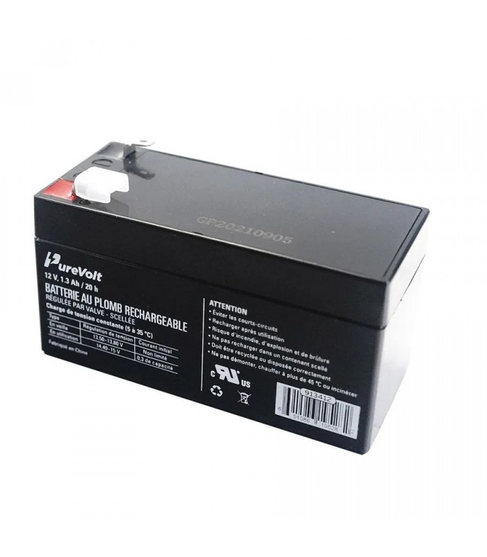PureVolt Batterie rechargeable au plomb-acide scellée - 12 V - 1.3 Ah