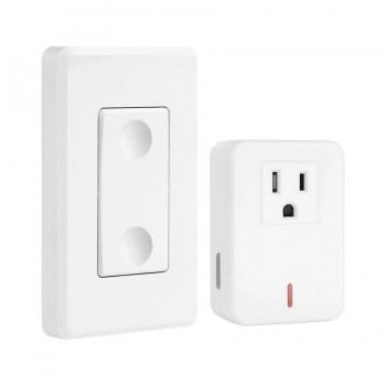 PureVolt Prise murale intérieure simple avec interrupteur/télécommande - 30 m - Blanc