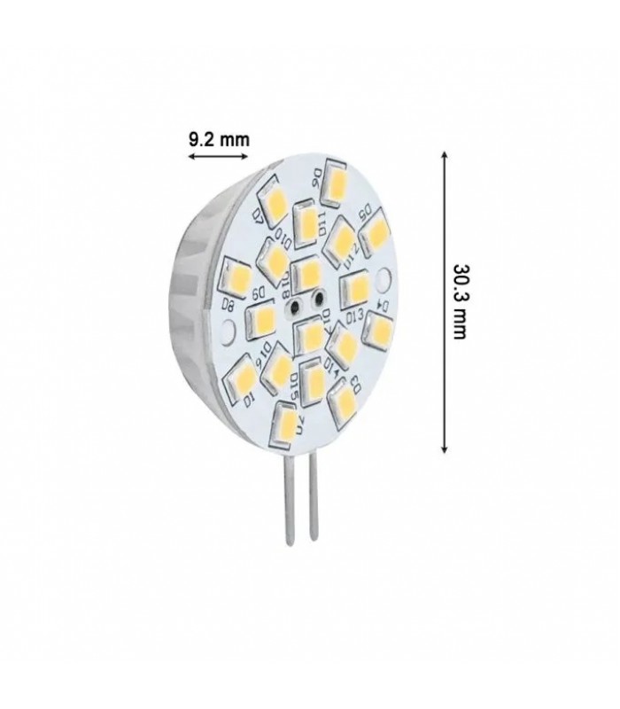 PureVolt Round COB LED Chip Bulb - 12 V - G4 - 1.2 W - 2800K