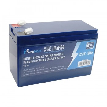 PureVolt Sealed Lithium Battery - 12.8 V - 10 Ah - 128 Wh - LiFeP04