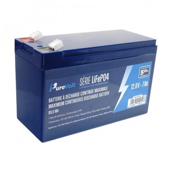 PureVolt Sealed Lithium Battery - 12.8 V - 7 Ah - 89.6 Wh - LiFeP04