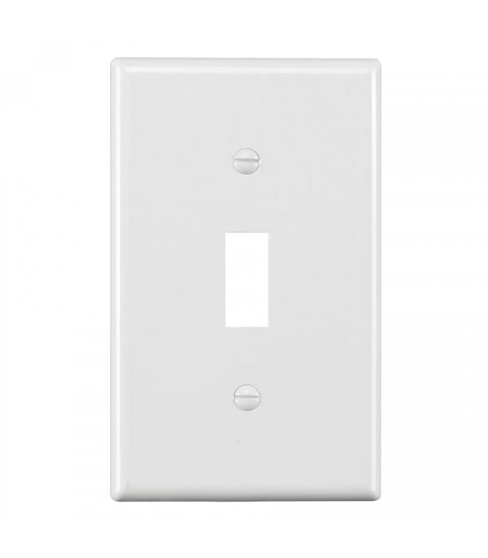 PureVolt Single Toggle Switch Wall Plate - White - Sold Individually PureVolt Single Toggle Switch Wall Plate - White - Sold Individually