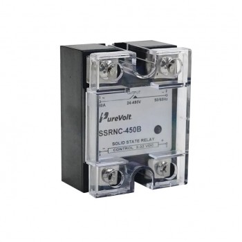 PureVolt Solid State Relay SSR-450B - 3/32 V DC to 24/480 V AC - 50 A