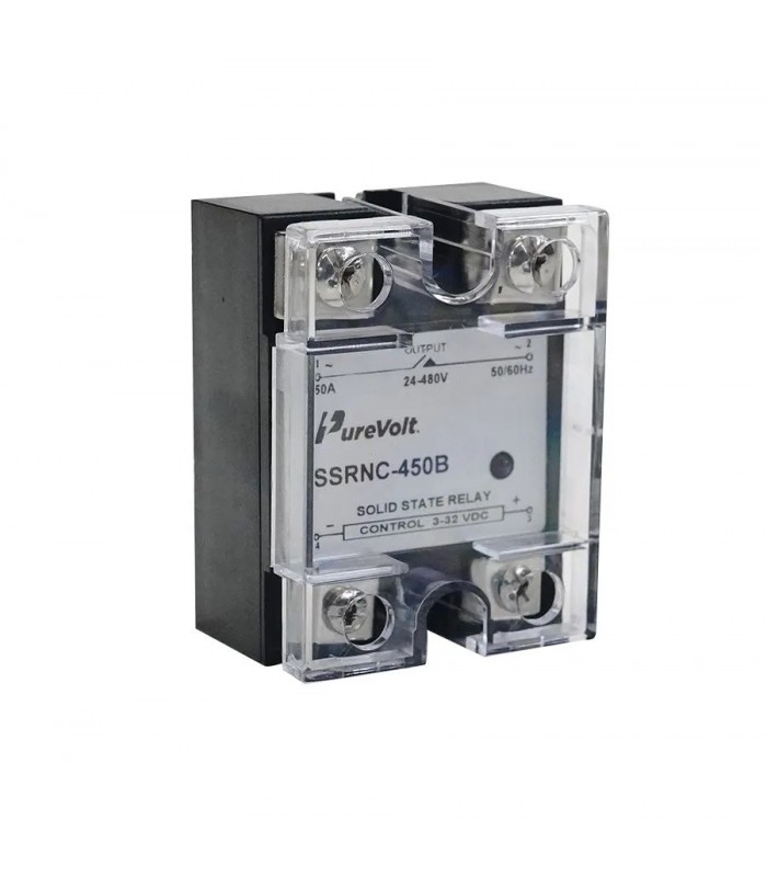 PureVolt Solid State Relay SSR-450B - 3/32 V DC to 24/480 V AC - 50 A