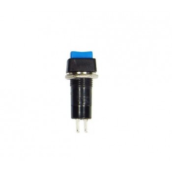 PureVolt Square Push Button Switch - SPST - 2 pins - 125V - 3A - Blue