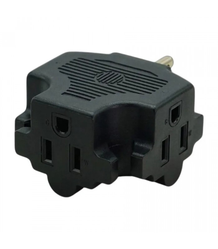 PureVolt T-shaped 3-socket Wall Adapter - 125V - 15A - Black
