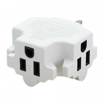 PureVolt Adaptateur mural à 3 prises en forme de T - 125 V - 15 A - Blanc