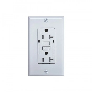 PureVolt Prise DDFT inviolable avec plaque de montage - Intérieur - 125 V - 15/20 A - Blanc