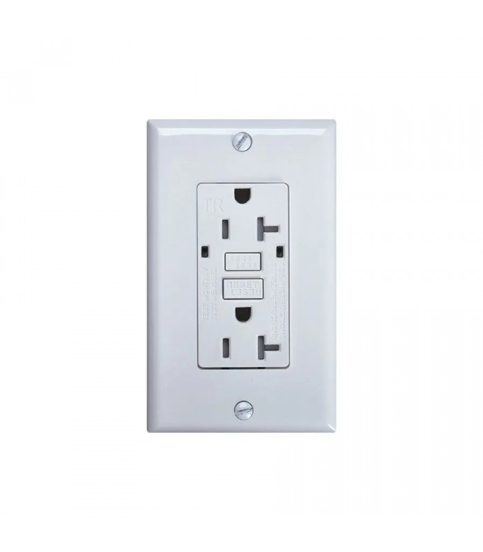 PureVolt Prise DDFT inviolable avec plaque de montage - Intérieur - 125 V - 15/20 A - Blanc