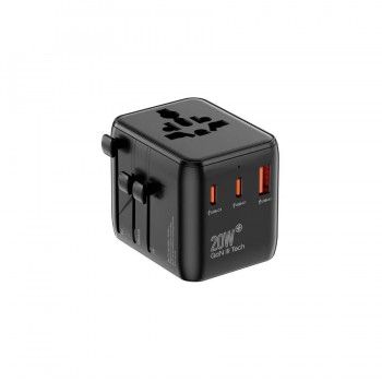 PureVolt Universal Travel Adapter with USB-C and USB-A Ports