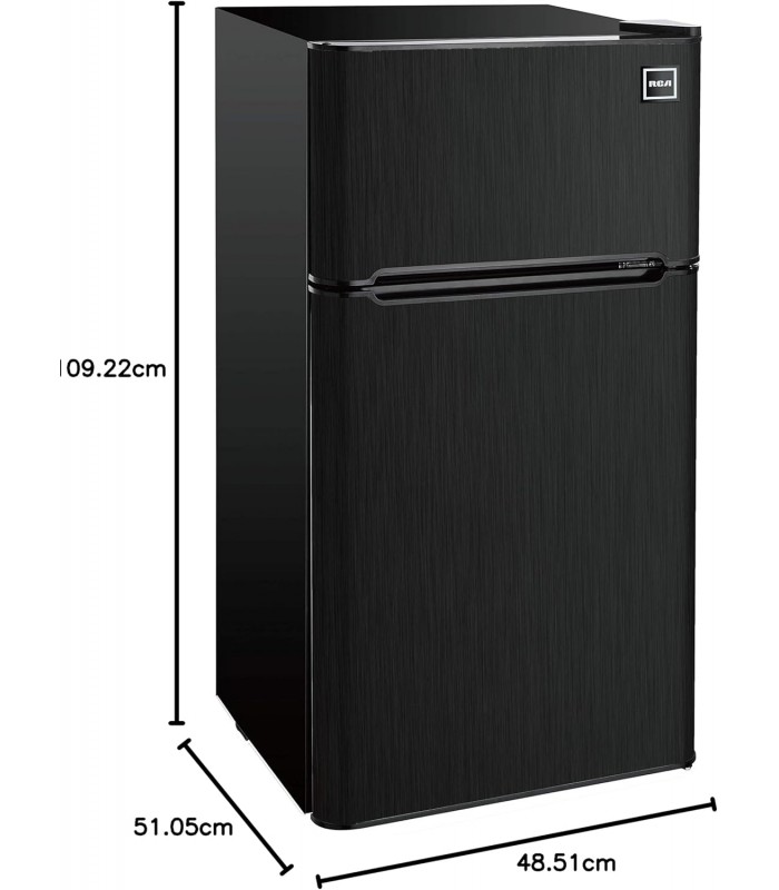 RCA 4.5 cu. ft. 2 Door Mini Fridge in Black Stainless Steel *NEW* ( RFR469 )