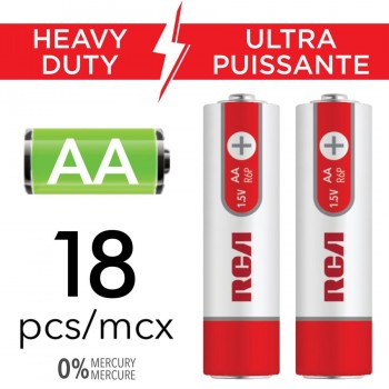 RCA AA Heavy Duty Battery - Pack of 18
