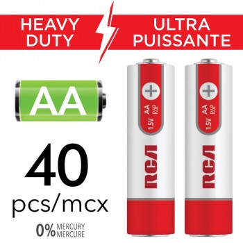 RCA Pile AA ultra puissante - Paquet de 40