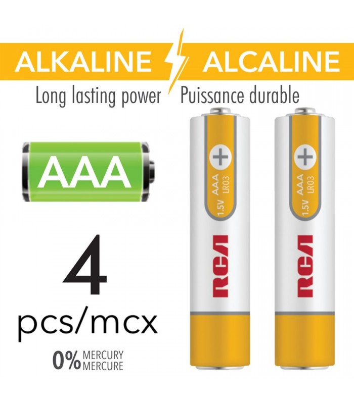 RCA AAA Alkaline Battery - Pack of 4