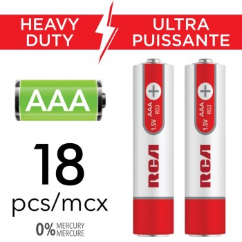 RCA Pile AAA ultra puissante - Paquet de 18