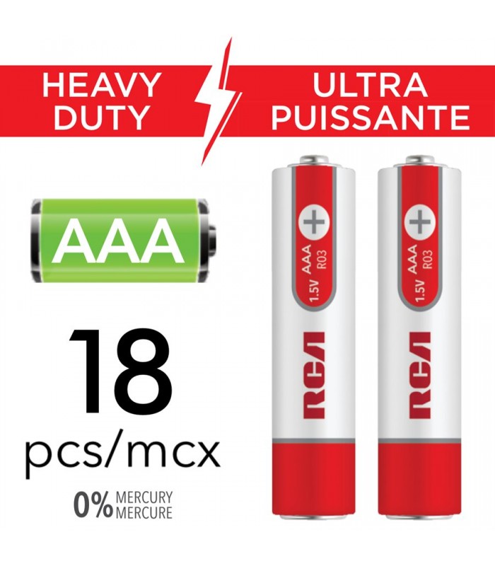 RCA AAA Heavy Duty Battery - Pack of 18