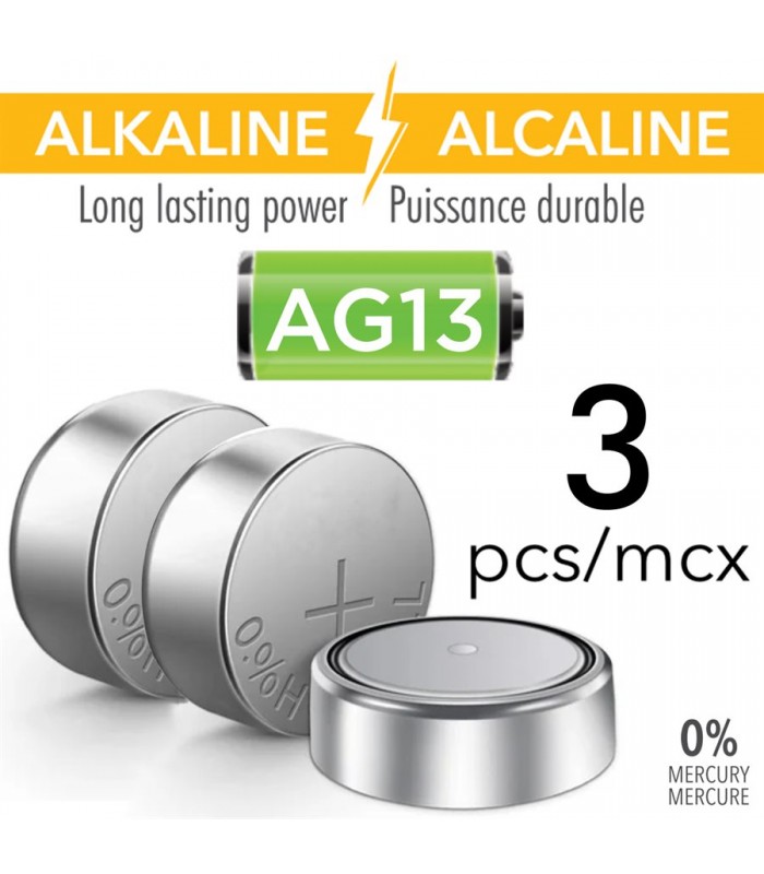 RCA AG13 Alkaline Cell Battery - Pack of 3