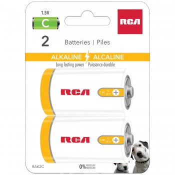 RCA C Alkaline Battery - Pack of 2