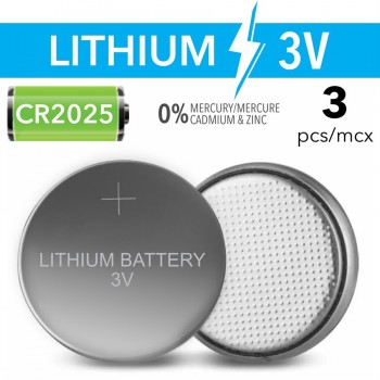 RCA Pile bouton lithium CR2025 - Paquet de 3
