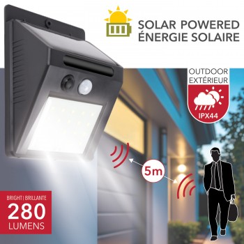RCA Solar Motion Sensor Wall Light – IP44 Waterproof