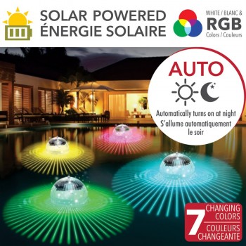 RCA Solar Powered LED Floating Pool Light – 4 in.