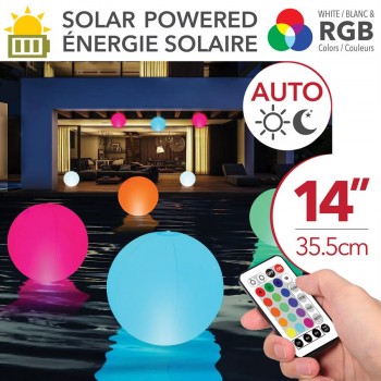 RCA Lampe flottante DEL RVBB pour piscine – 14 po.