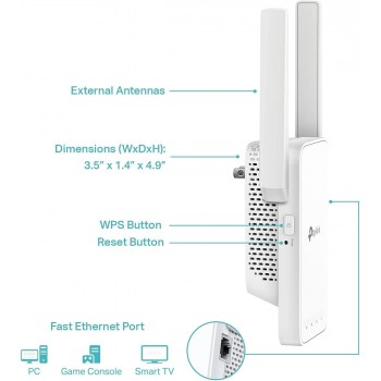 TP-Link AC750 Mesh Wi-Fi Range Extender RE215 - Recertified