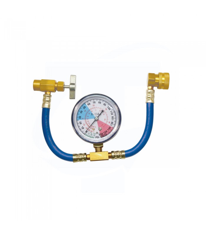 Recharge hose with 2-3/4 in. gauge, compatible with piercing-style cans