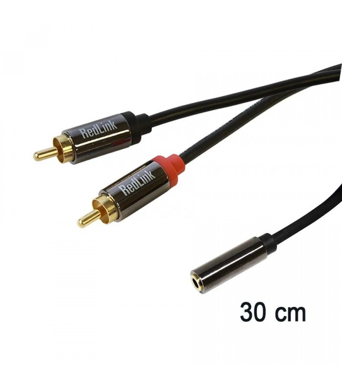 RedLink 1/8 in. Female to 2 RCA Male Cable - 30 cm