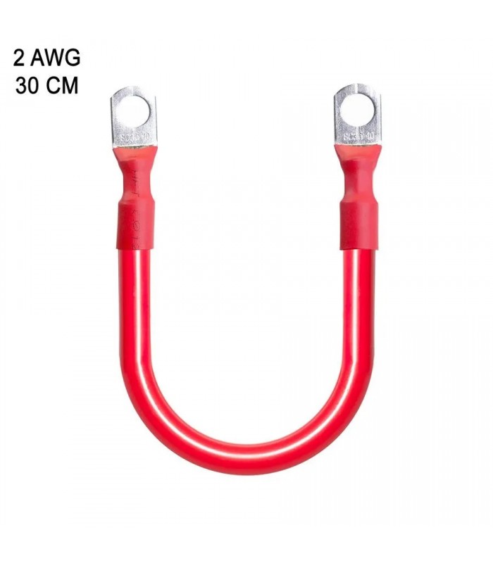 RedLink 12 in. 2AWG Battery Cable with 3/8 in. Terminals - Red