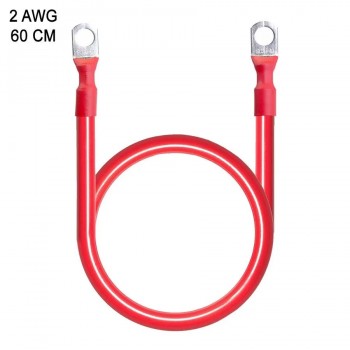 RedLink Câble 2AWG de 24 po. avec terminaux 3/8 po. pour batterie - Rouge