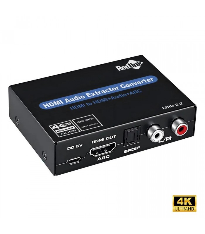 RedLink Extracteur audio HDMI 4K vers HDMI ARC avec sorties SPDIF/RCA/3,5 mm