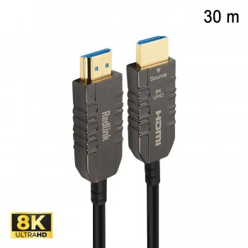 RedLink Câble HDMI 2.1 8K à fibre optique mâle à mâle - 48 Gbps - 30m